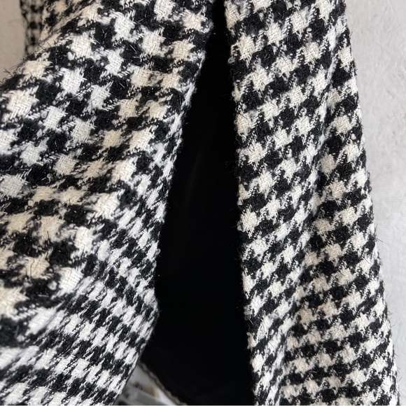 Six/Fifty Houndstooth Small/Medium Wool Wrens Cape  Jacket New Black White - Picture 8 of 14